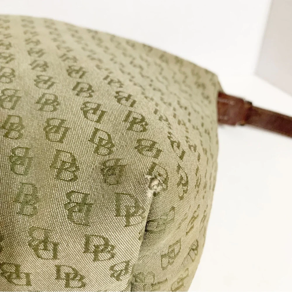 Dooney and Bourke Shoulder Bag Signature Canvas with Leather Accents Zip Closure